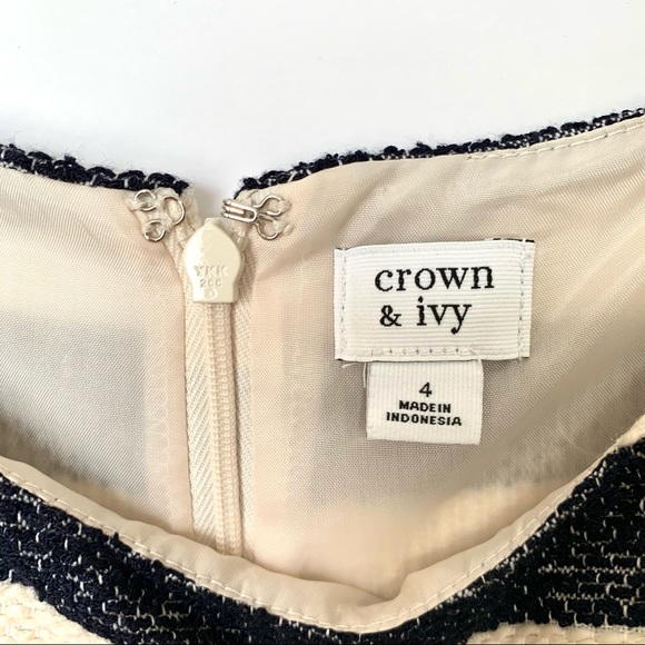 NWT Crown & Ivy Striped A-Line Dress Navy & Cream - Picture 4 of 13